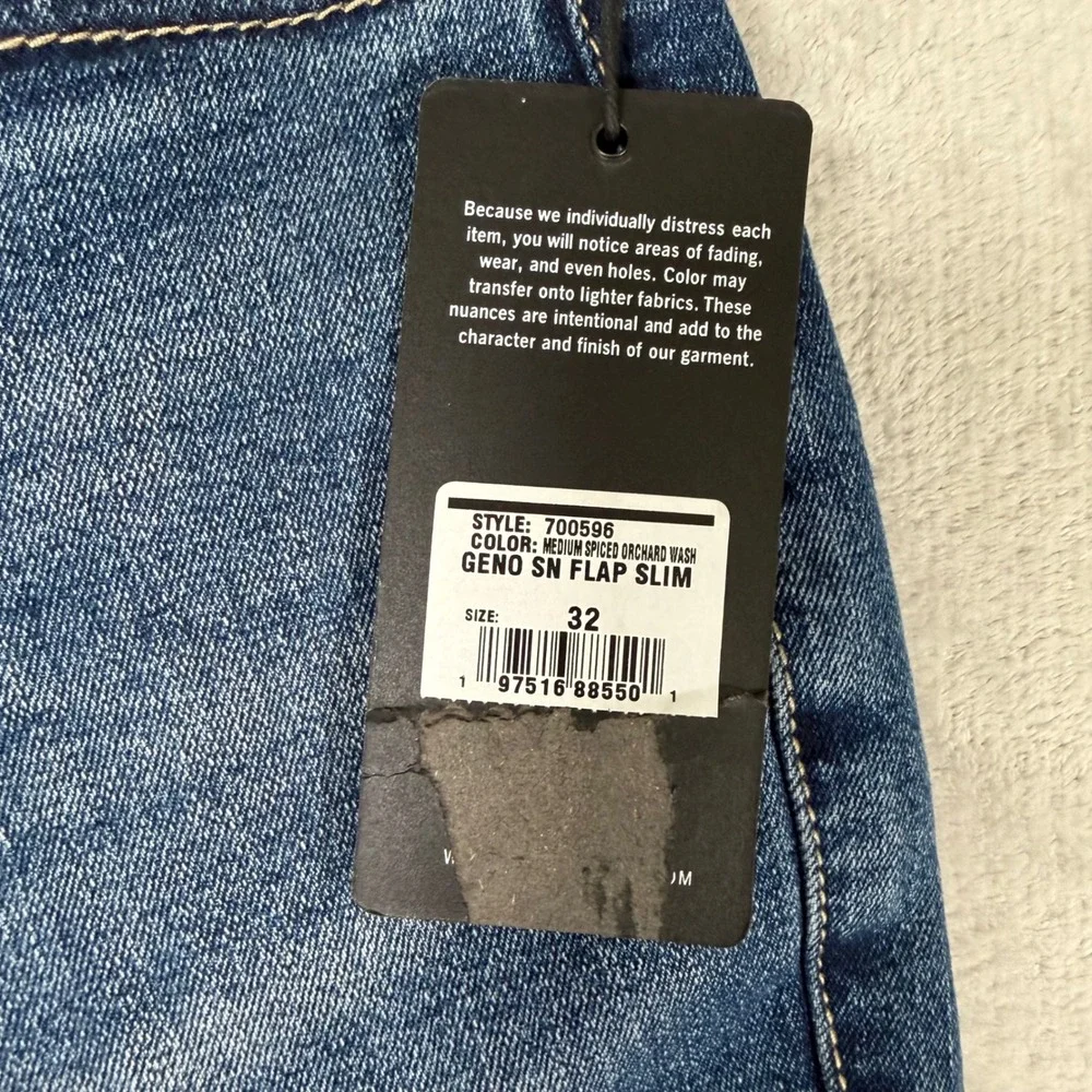 True Religion Geno SN Flap‎ Slim Mens Jeans Medium Spiced Orchard Wash 32 700596